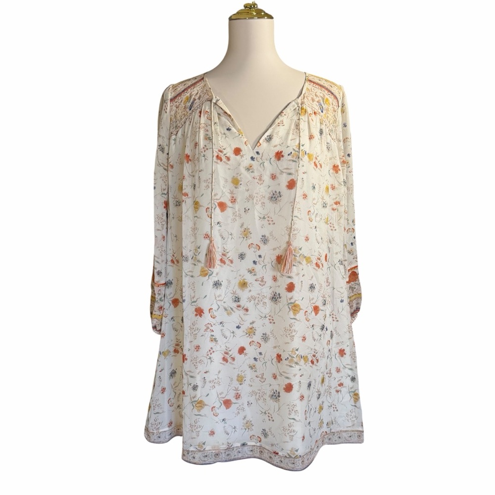 Joie Silk Dress Size S Caftan Vacation Getaway Boho Relaxed 70s Tunic